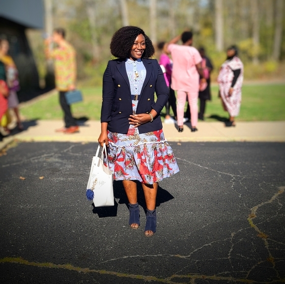 Liz Claiborne tailored jacket.double breasted.navy Blue. fits 12-16 - Picture 2 of 5